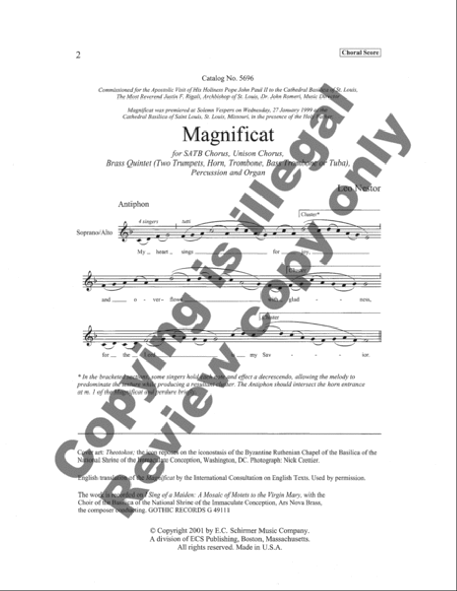 Magnificat 4-Part scores gallery preview page 2