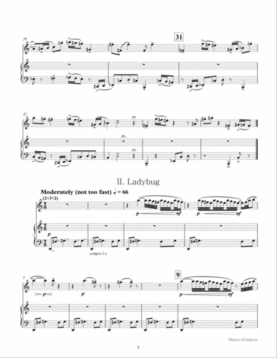 Pieces of Insects - for English Horn and Piano English Horn scores gallery preview page 5