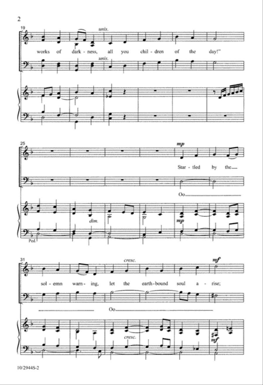 Hark! A Thrilling Voice Is Sounding 4-Part scores gallery preview page 2
