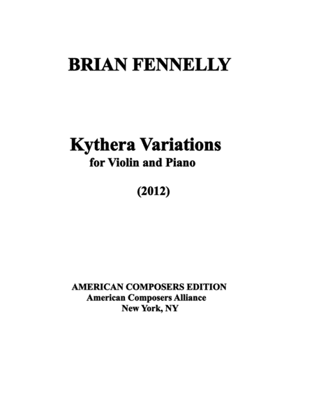 [Fennelly] Kythera Variations