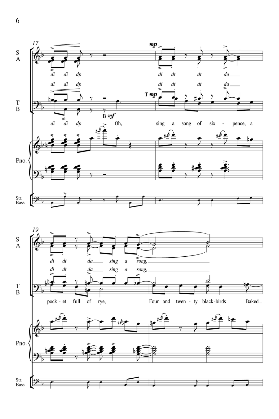 Sing a Song of Sixpence Divisi scores gallery preview page 5
