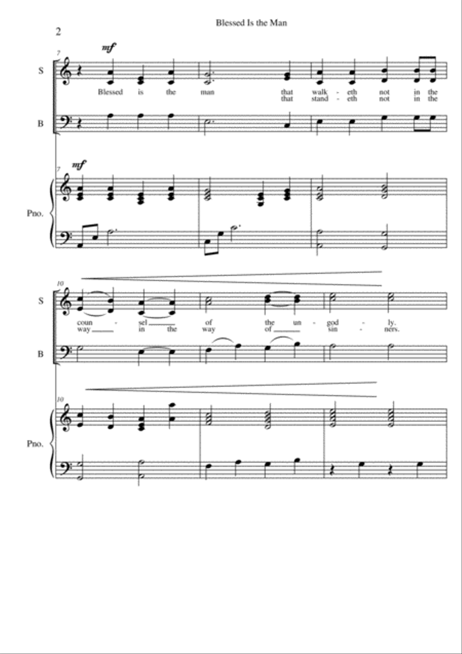 Blessed Is the Man (Psalm 1) 3-Part scores gallery preview page 2