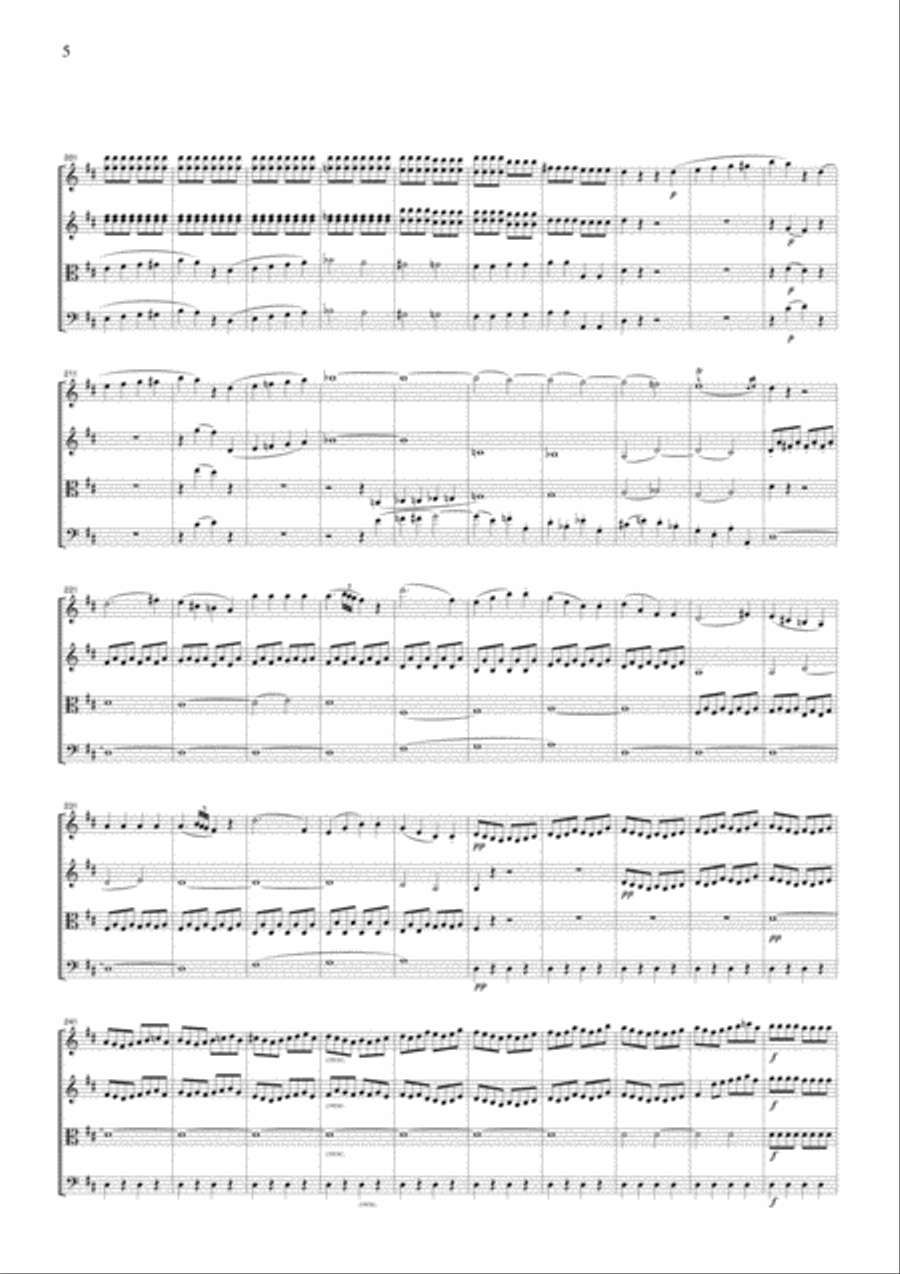 Mozart Overture to The Marriage of Figaro, for string quartet, CM003 String Quartet scores gallery preview page 5