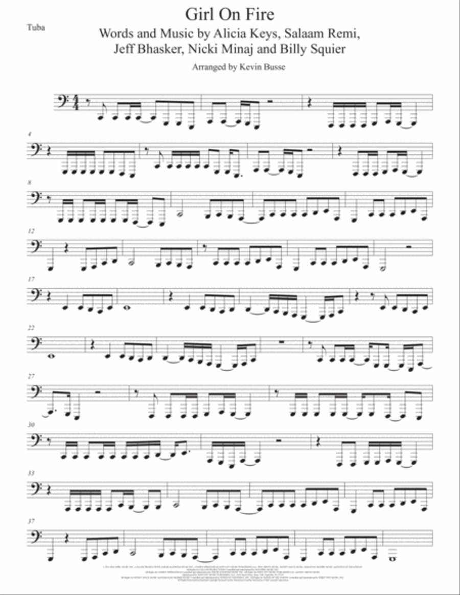 Girl On Fire Tuba scores gallery preview page 1