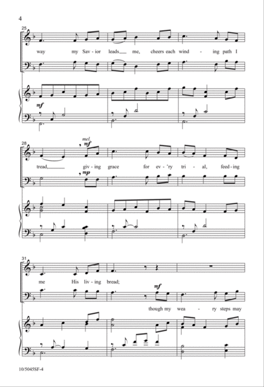 All the Way My Savior Leads Me 4-Part scores gallery preview page 4