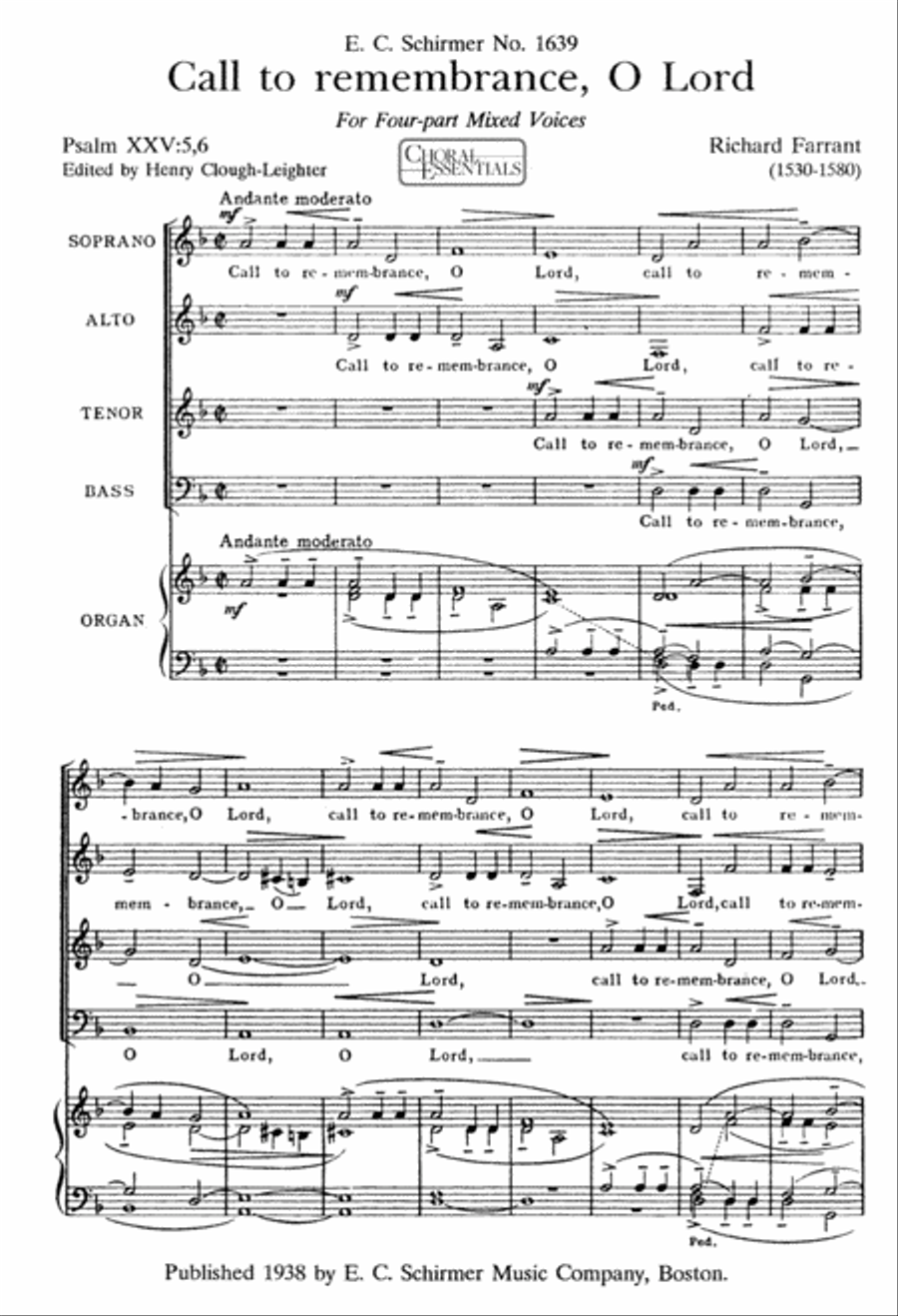Call to Remembrance, O Lord 4-Part scores gallery preview page 2