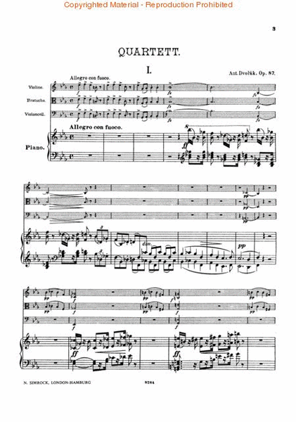 Piano Quartet in E-flat Major, Op. 87