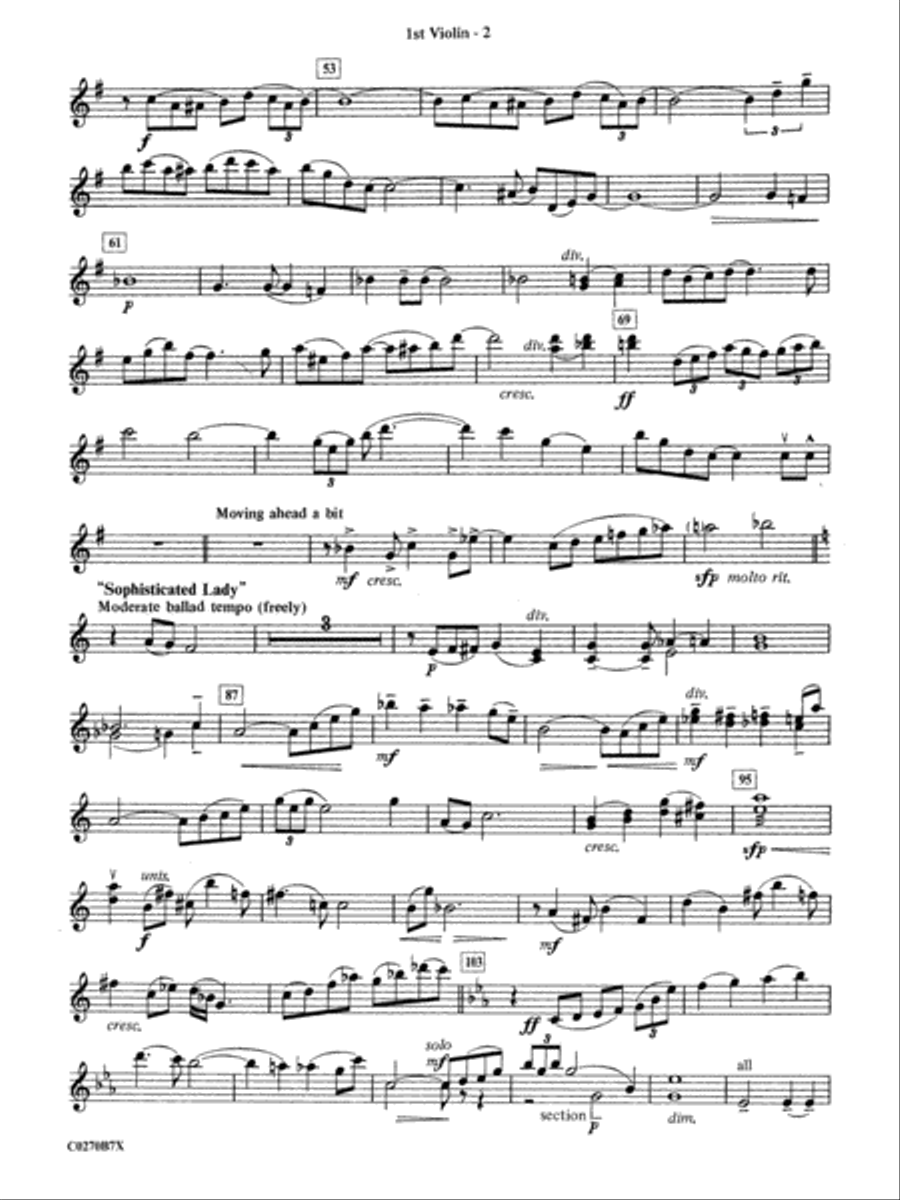 Duke Ellington: 1st Violin Full Orchestra scores gallery preview page 2