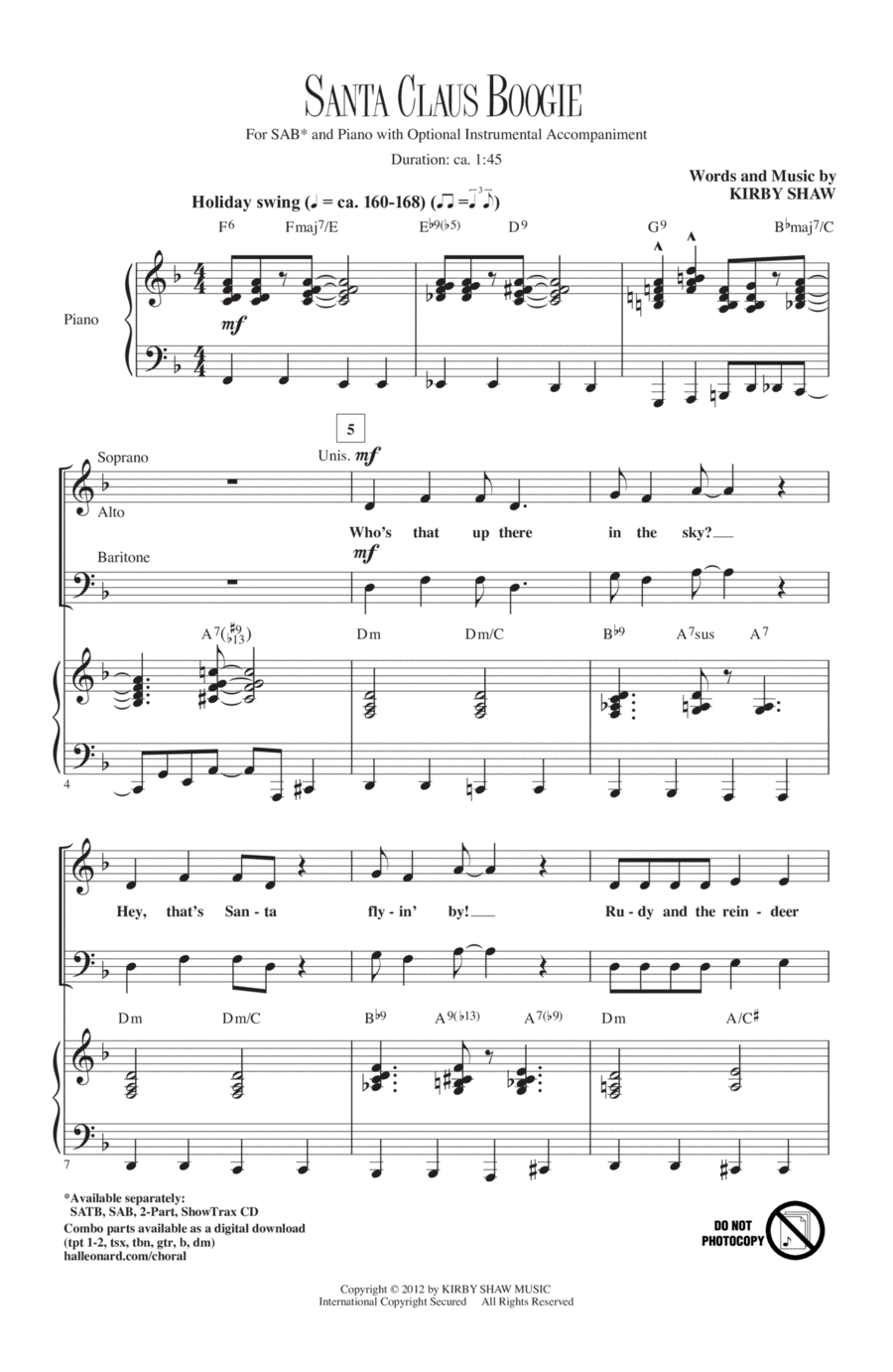 Santa Claus Boogie Santa Claus Boogie 3-Part scores gallery preview page 1