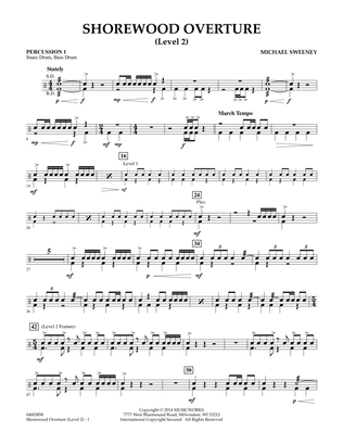 Shorewood Overture (for Multi-level Combined Bands) - Percussion 1 (Level 2)