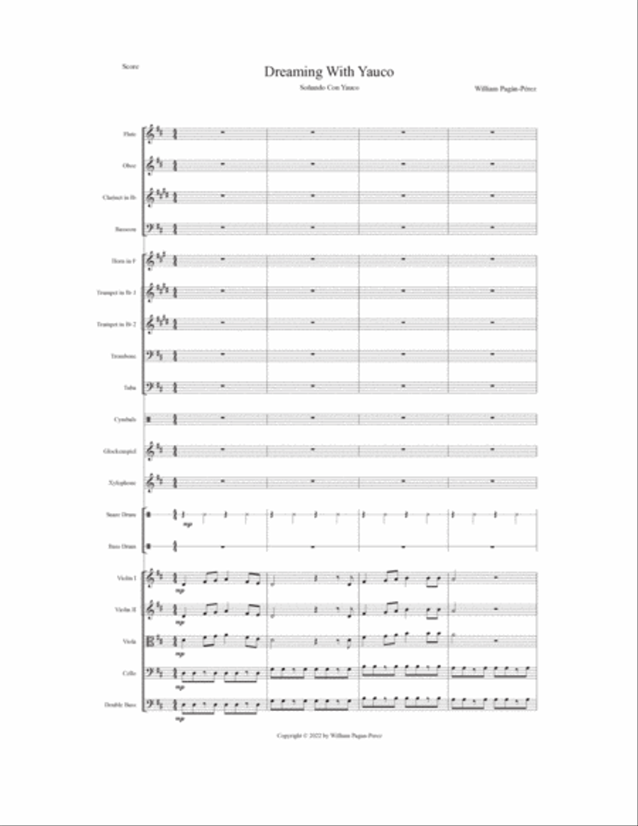 Dreaming With Yauco Full Orchestra scores gallery preview page 2