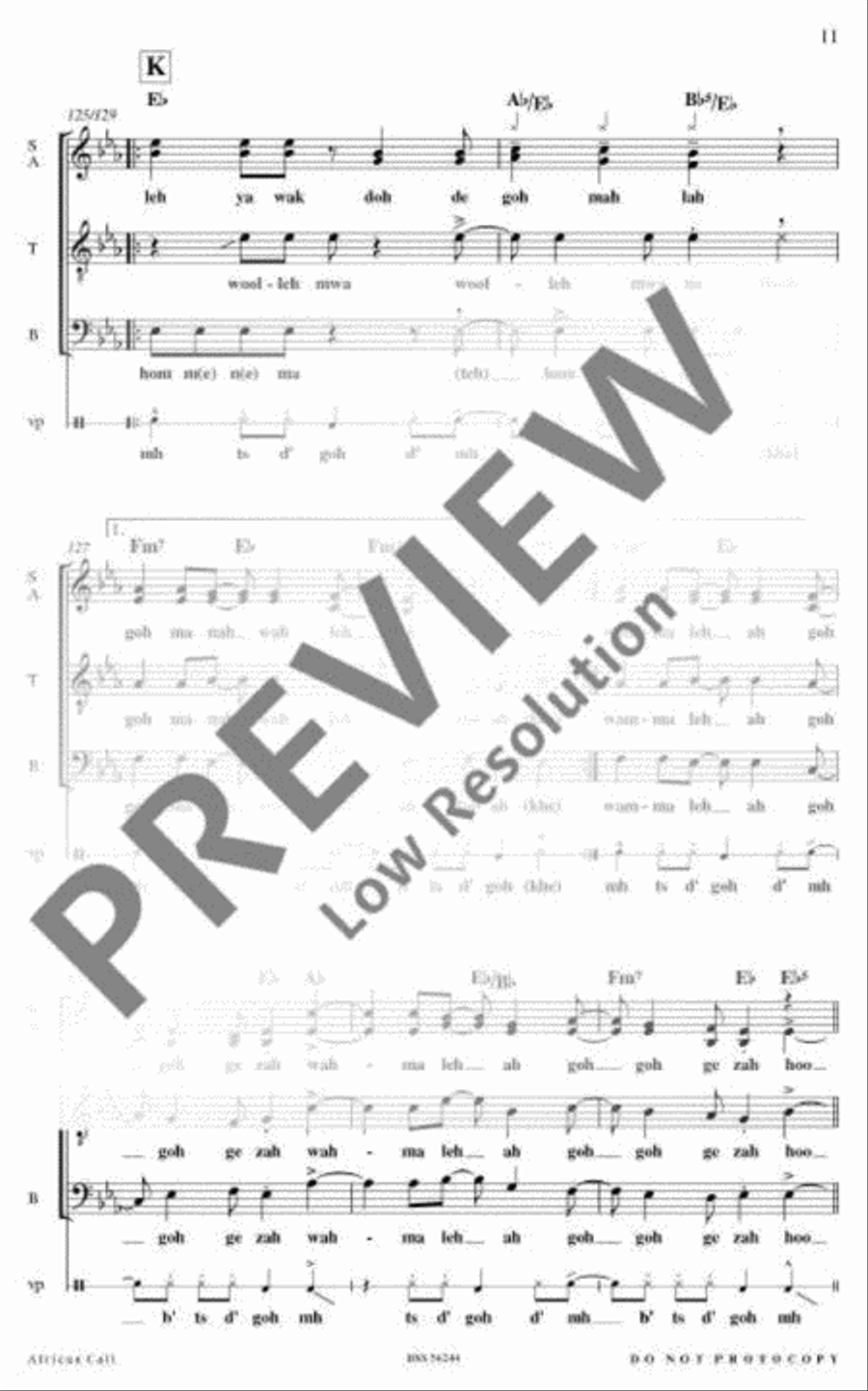 African Call African Call 4-Part scores gallery preview page 14