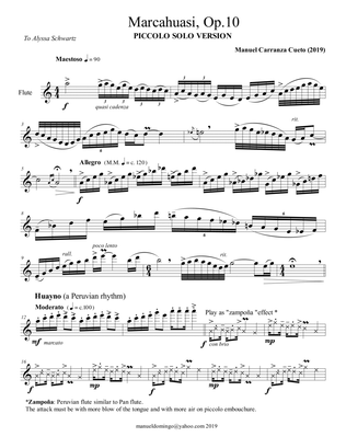 Marcahuasi, Op.10 for solo flute (Piccolo version)