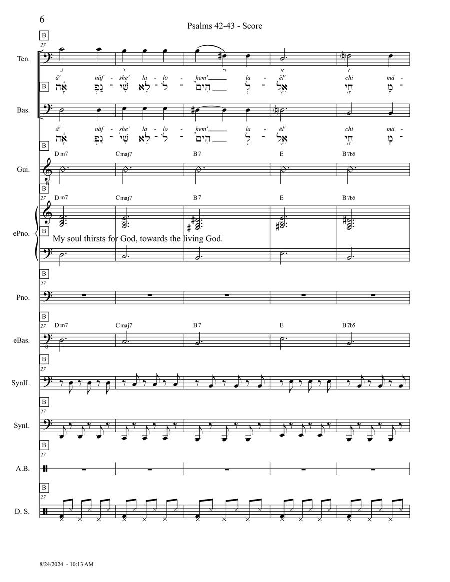 Psalm 42-43 - Score Only Psalm 42-43 - Score Only Small Ensemble scores gallery preview page 6