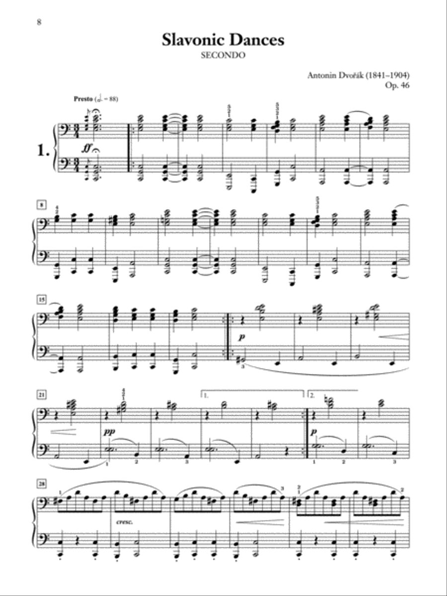 Dvorák -- Slavonic Dances, Op. 46 Small Ensemble scores gallery preview page 8