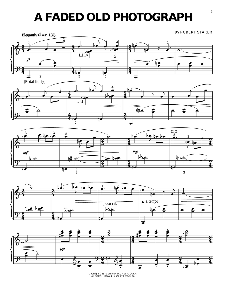 A Faded Old Photograph Piano Solo scores gallery preview page 1