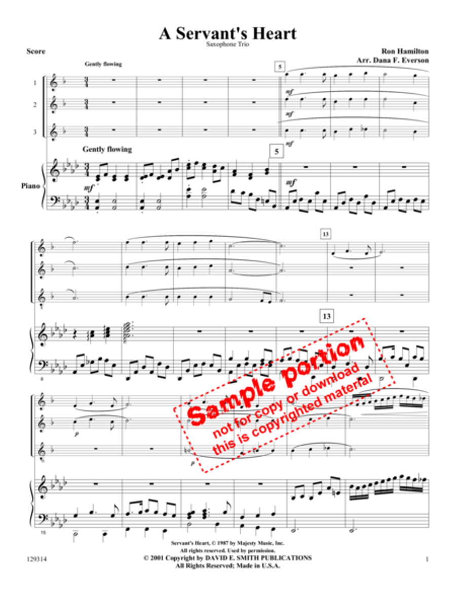A Servant's Heart Woodwind Trio scores gallery preview page 2
