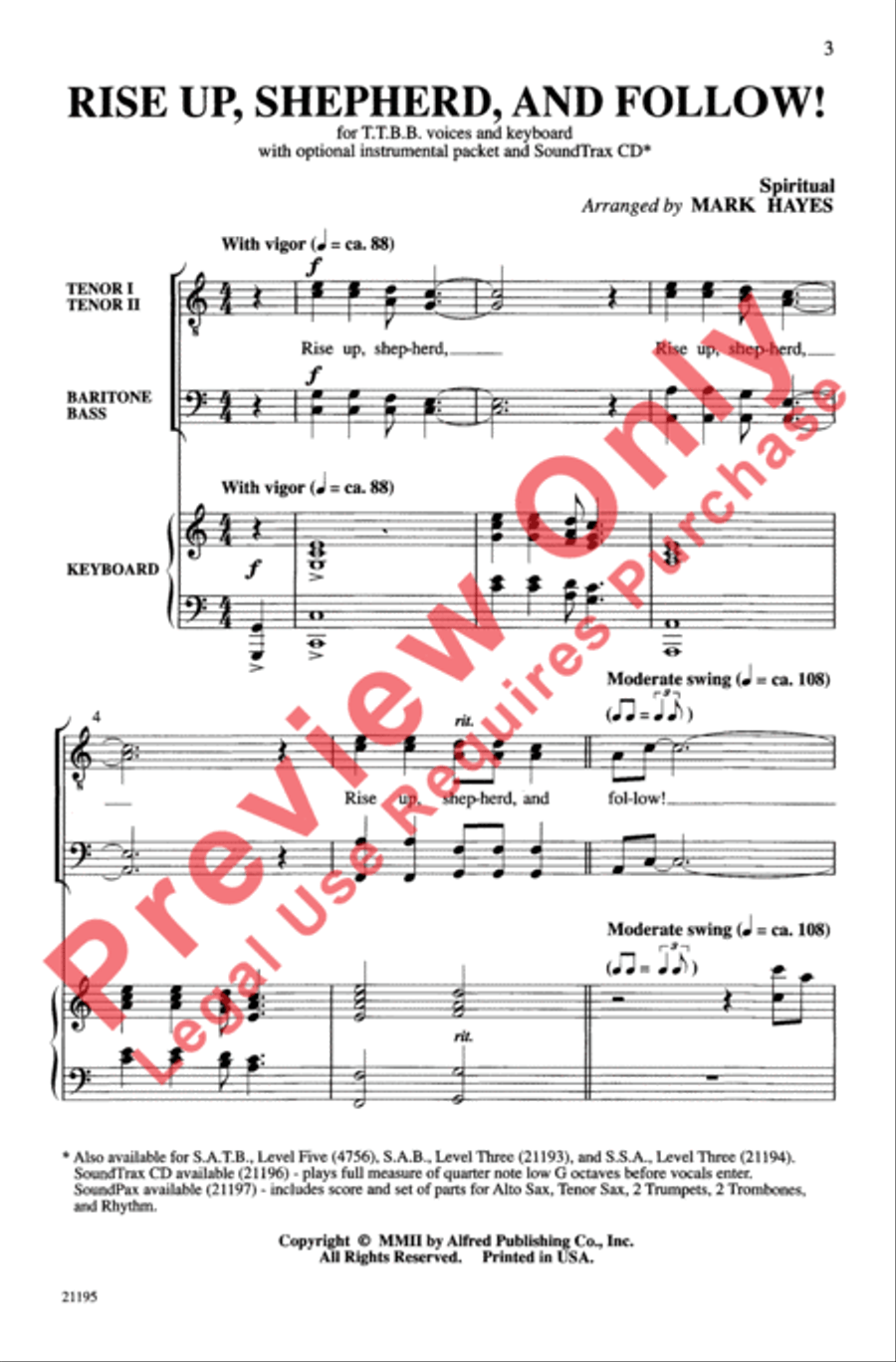 Rise Up, Shepherd, and Follow! Men's Choir scores gallery preview page 2