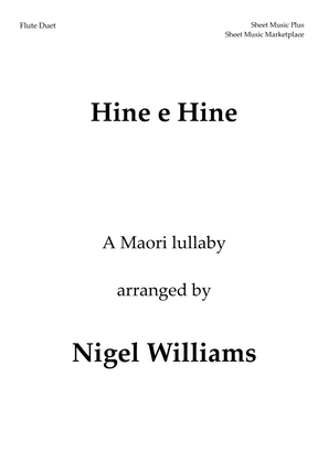 Book cover for Hine e Hine (Maori Lullaby), for Flute Duet