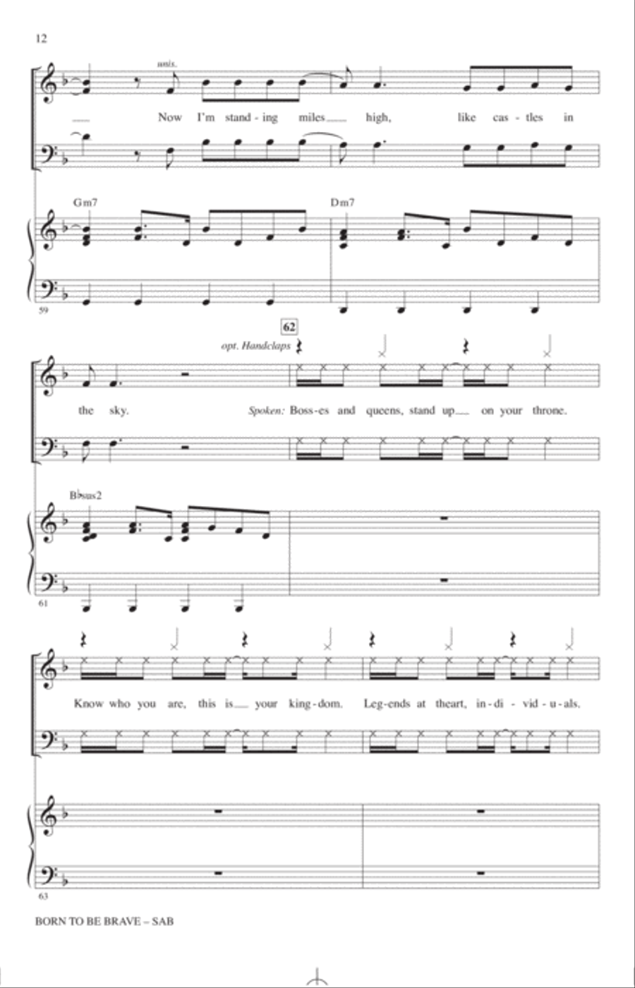 Born To Be Brave (from High School Musical: The Musical: The Series) (arr. Mac Huff) 3-Part scores gallery preview page 11