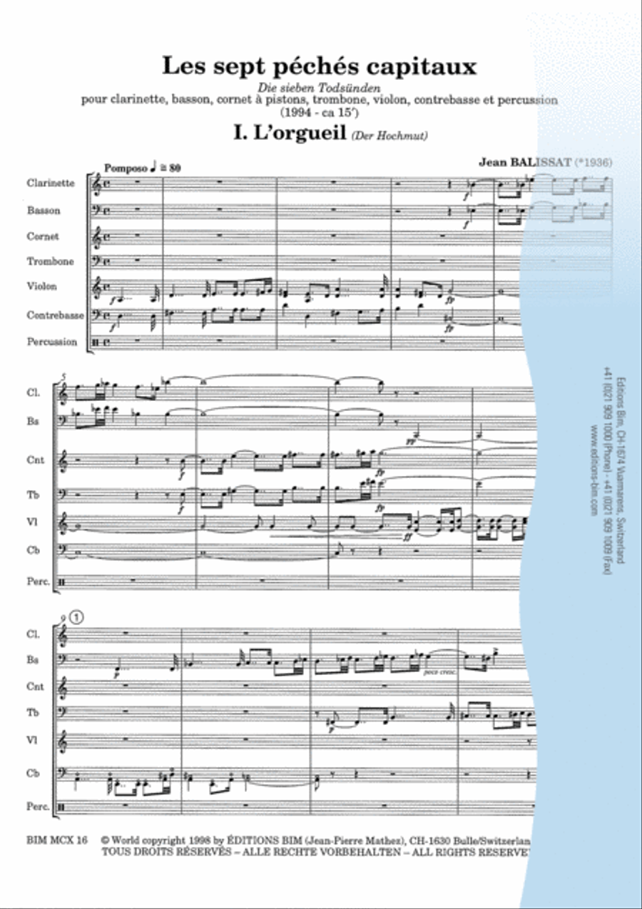 7 Péchés capitaux Bassoon scores gallery preview page 2