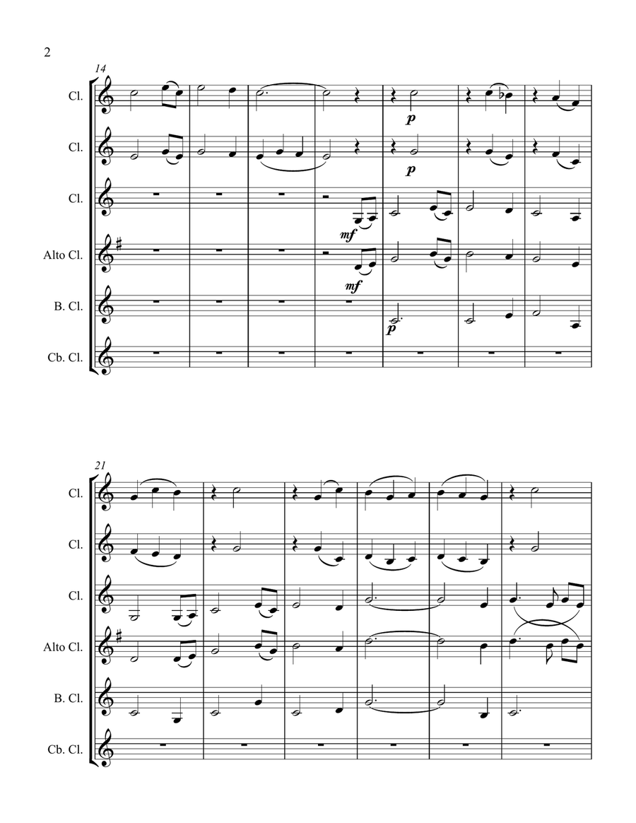 Amazing Grace - For Clarinet Choir Clarinet Choir scores gallery preview page 3