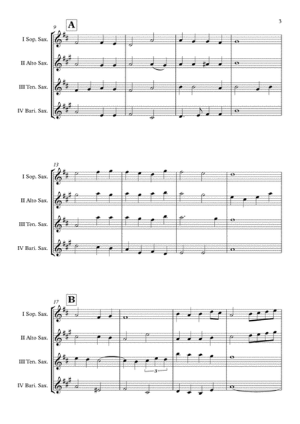 "Abide With Me" Saxophone Quartet (SATB) arr. Adrian Wagner image number null