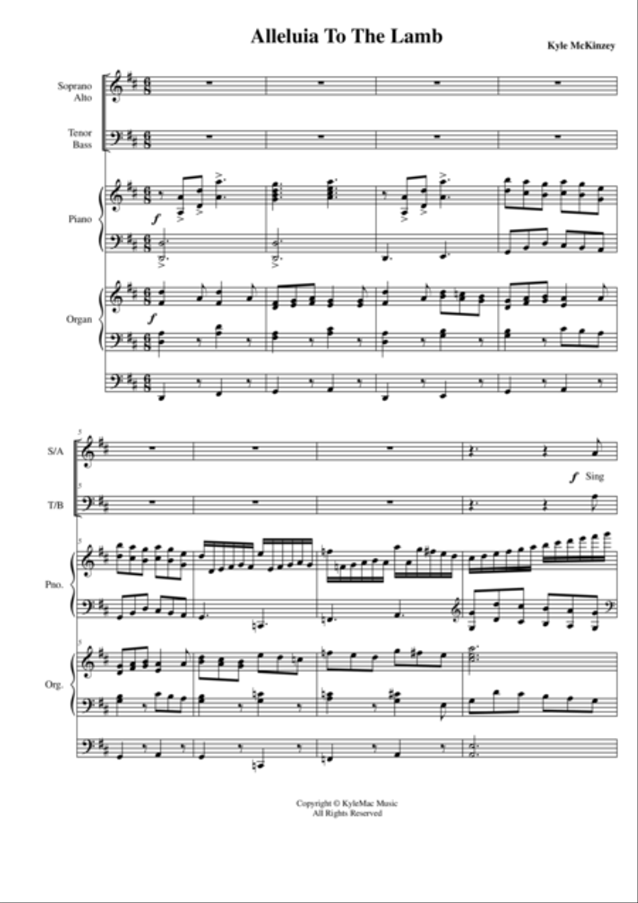 ALLELUIA! Nol. 1 - SATB Org/Piano 4-Part scores gallery preview page 1