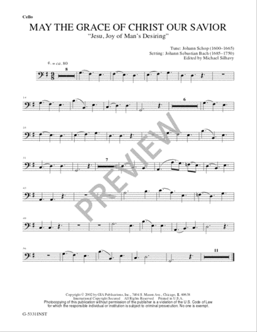 May the Grace of Christ Our Savior - String edition Cello scores gallery preview page 6