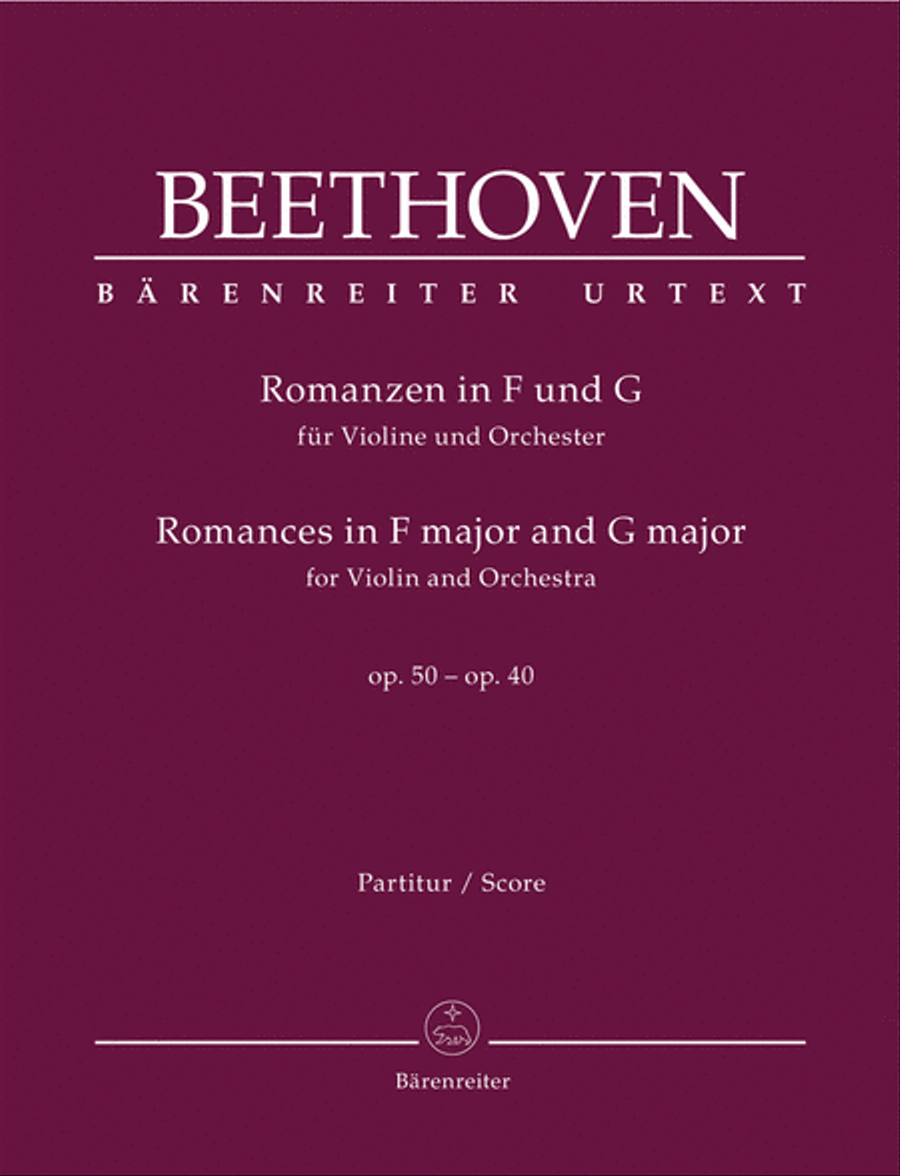 Romances in F major and G major for Violin and Orchestra, op. 50, 40 Orchestra scores gallery preview page 1