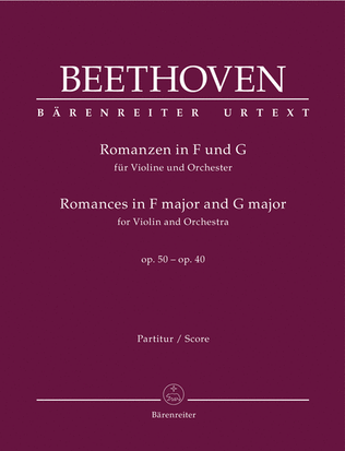 Book cover for Romances in F major and G major for Violin and Orchestra, op. 50, 40