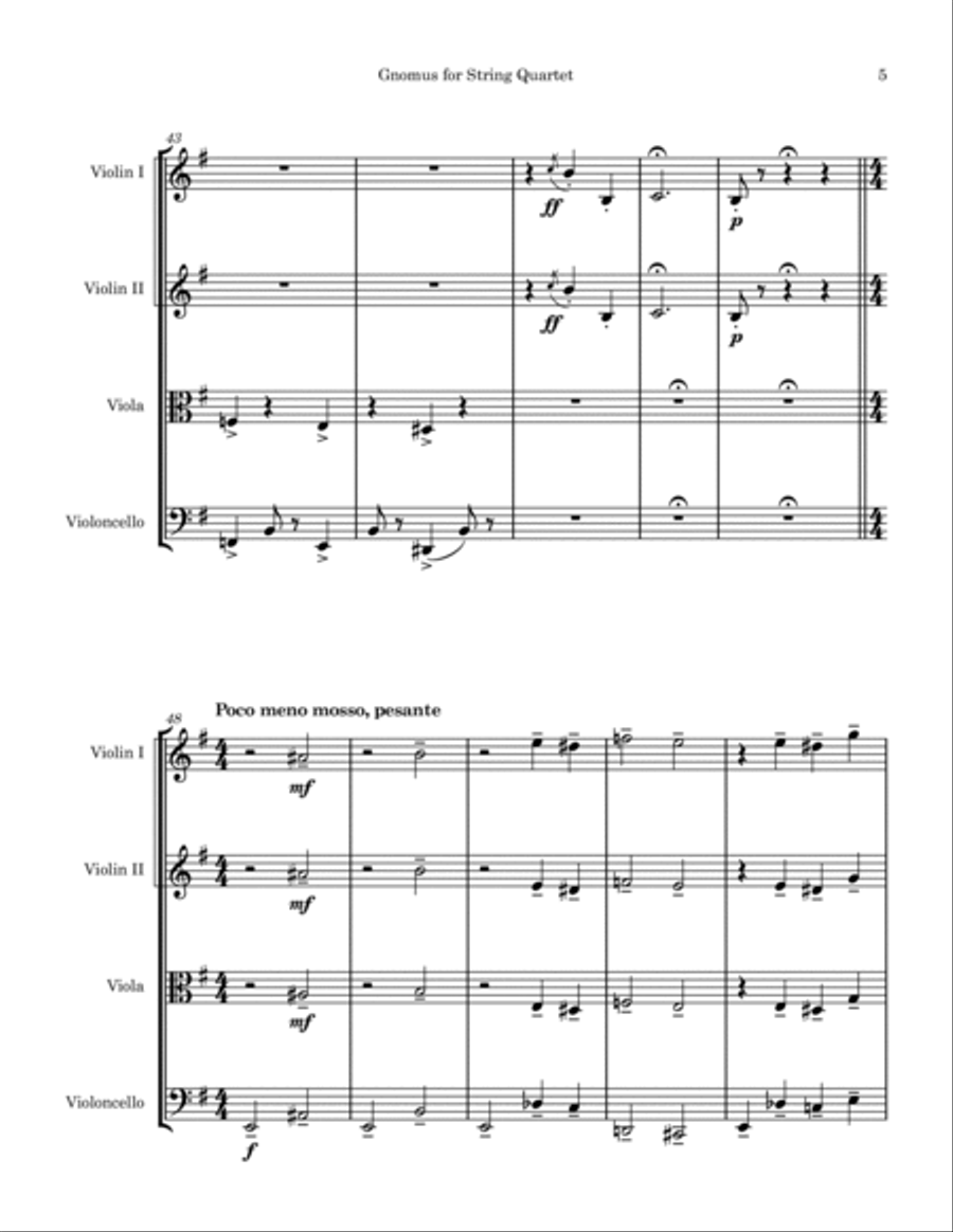 Gnomus from Pictures at an Exhibition - String Quartet String Quartet scores gallery preview page 5