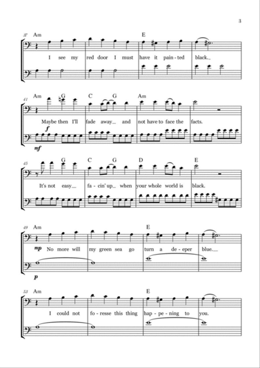 Paint It, Black String Duet scores gallery preview page 3
