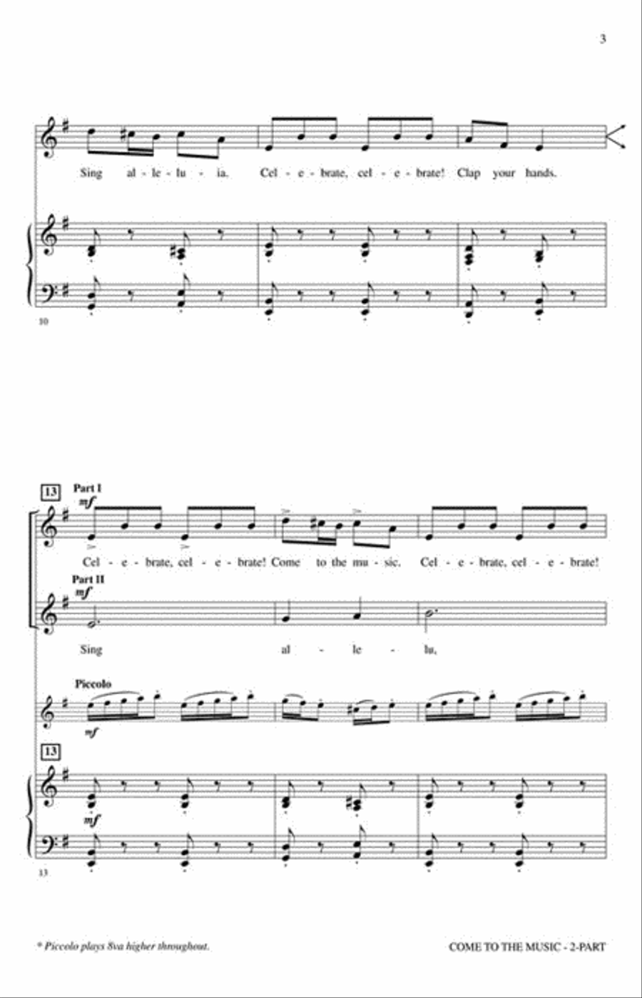 Come to the Music 2-Part scores gallery preview page 3