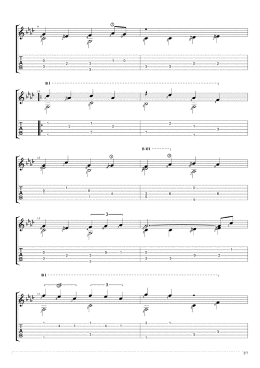 Michelle Guitar Tablature scores gallery preview page 2