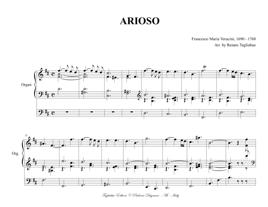 ARIOSO - Veracini F.M. - Arr. for Organ 3 straff image number null