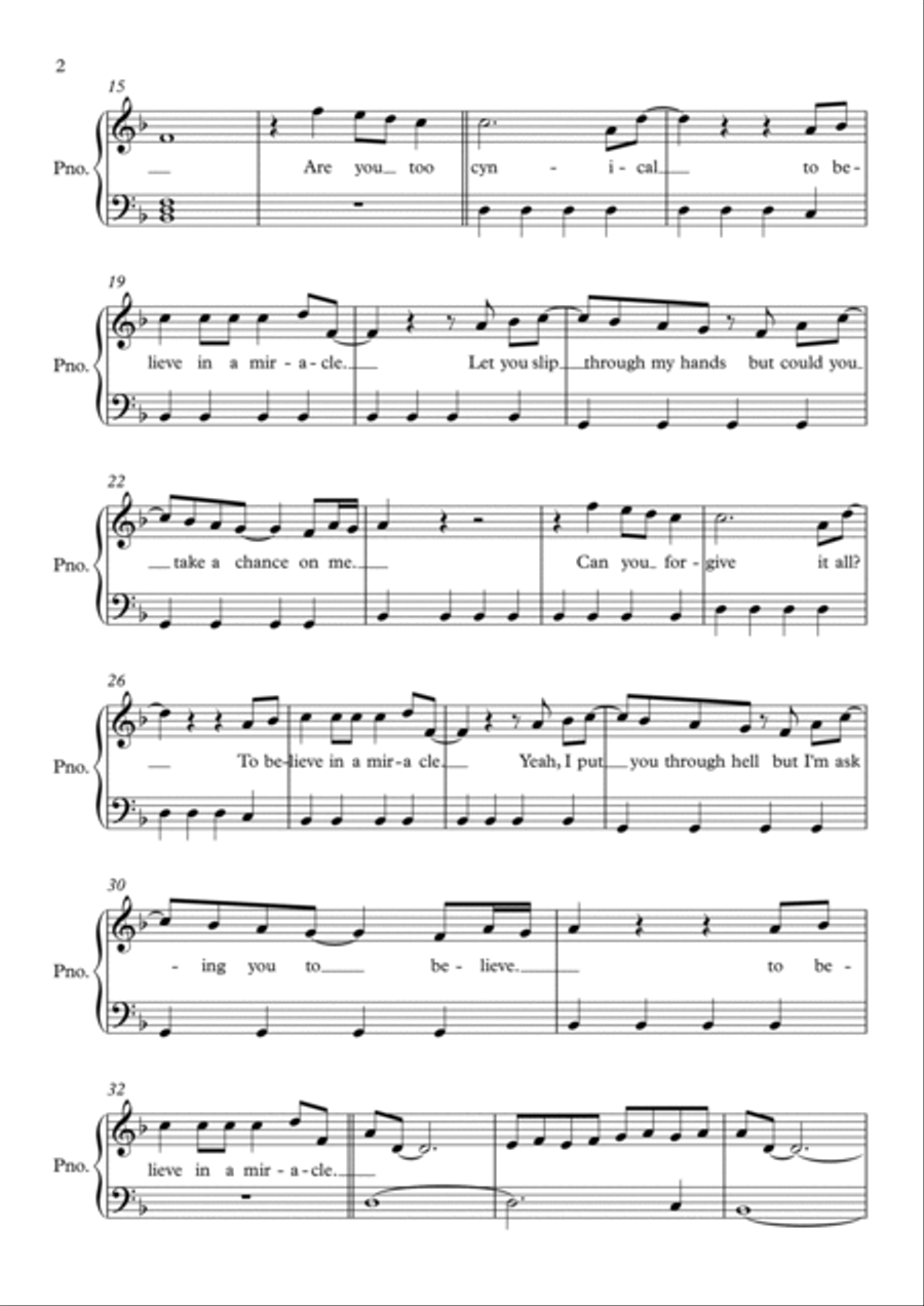 Miracle Easy Piano scores gallery preview page 2