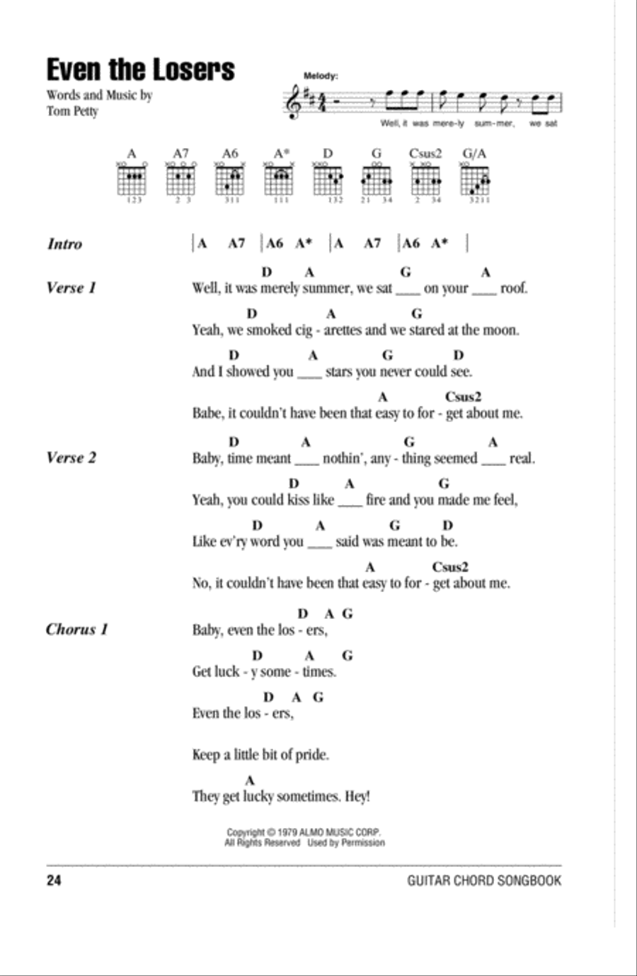 Even The Losers Even The Losers Acoustic Guitar scores gallery preview page 1