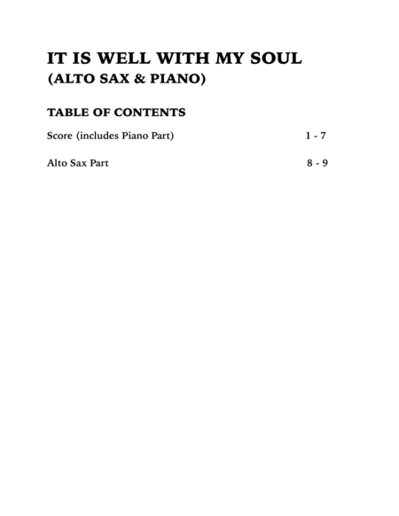 It Is Well With My Soul (Alto Sax and Piano) image number null