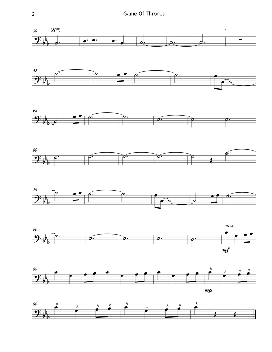 Game Of Thrones Cello Solo scores gallery preview page 2