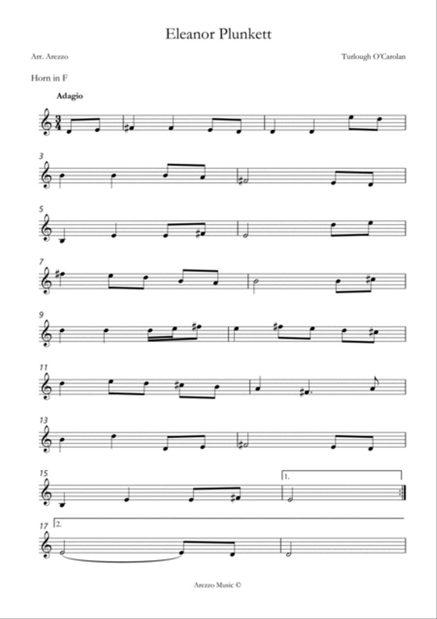 turlough'o carolan eleanor plunkett French Horn and bassoon sheet music Woodwind Duet scores gallery preview page 2