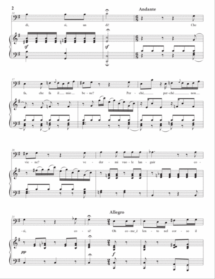 BEETHOVEN: L'amante impaziente, Op. 82 no. 4 (transposed to G major, bass clef) Voice scores gallery preview page 3