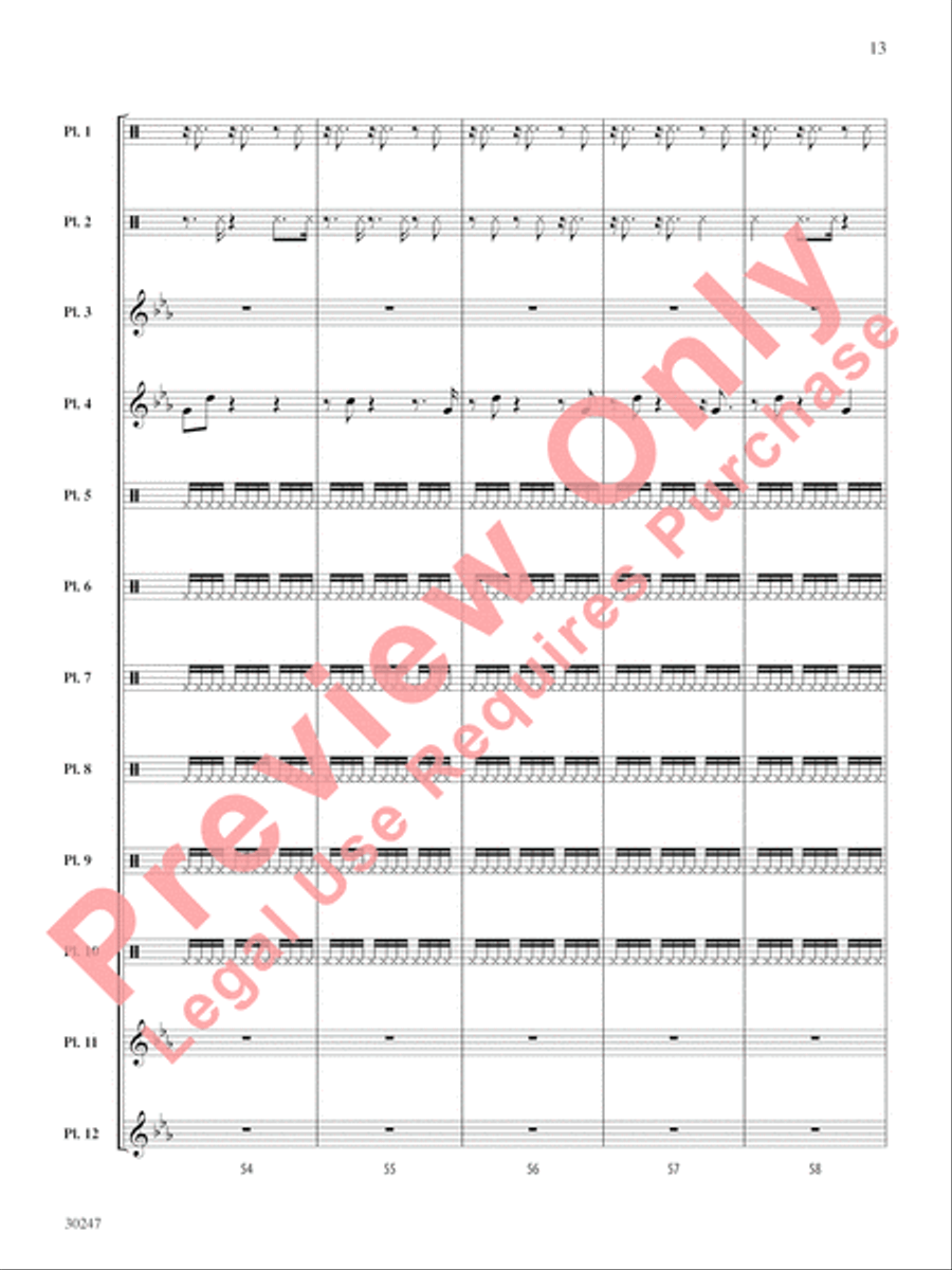 Clapping Music Variations Percussion Ensemble scores gallery preview page 14