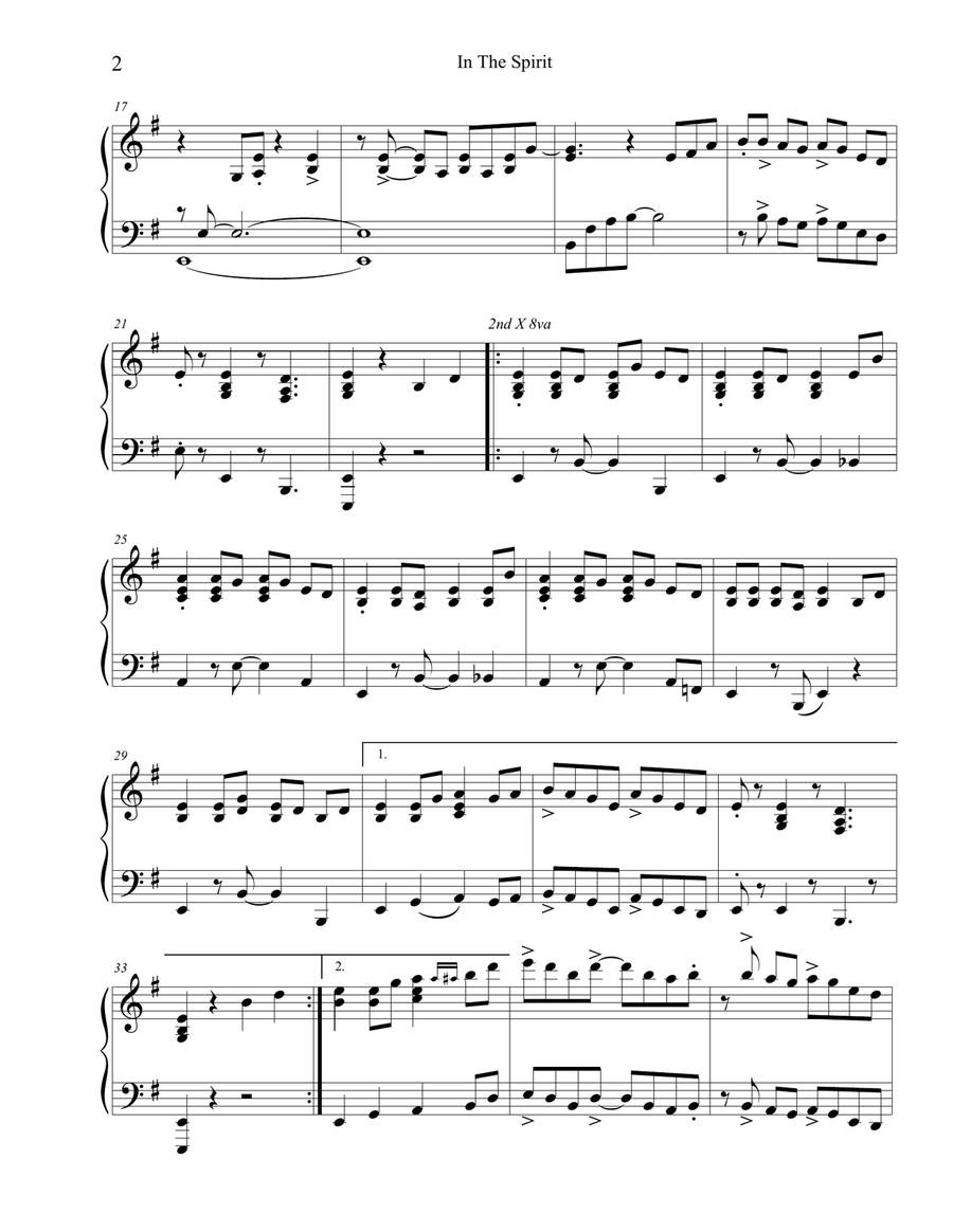 We Are One In The Spirit (They'll Know We Are Christians By Our Love) Piano Solo scores gallery preview page 2