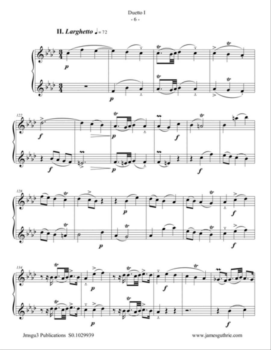 Quantz: Duetto Op. 2 No. 1 for Tenor Sax Duo Woodwind Duet scores gallery preview page 6