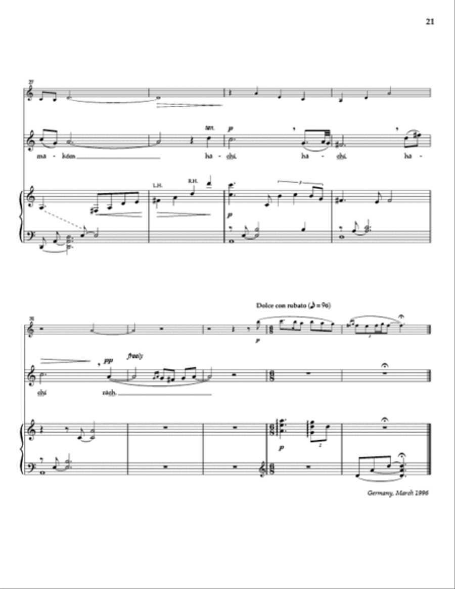Five Hebrew Love Songs - Solo Soprano Version Choir scores gallery preview page 20