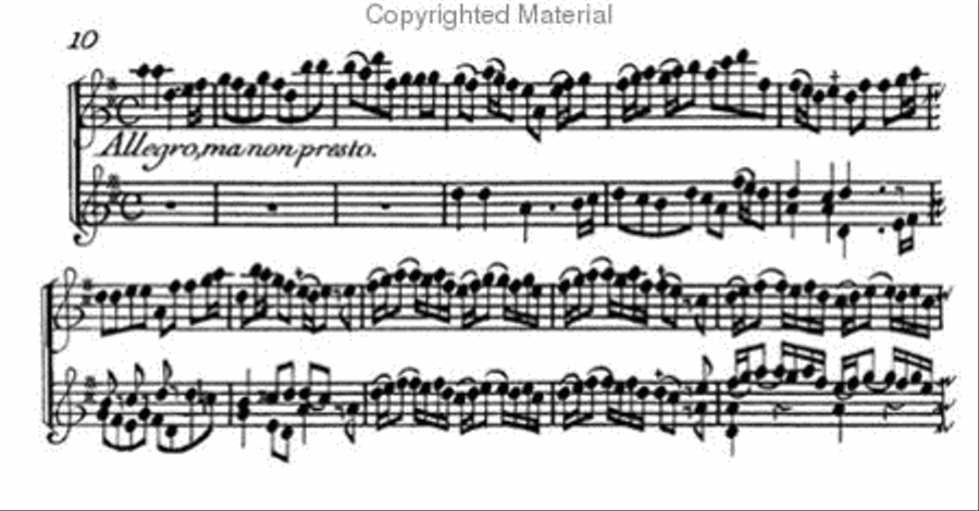 VI Sonatas for flute and a violin with chords, without bass. 1734