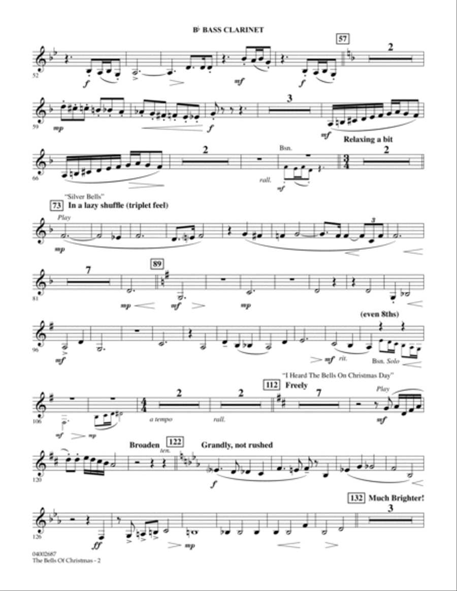 The Bells Of Christmas - Bb Bass Clarinet Concert Band scores gallery preview page 2