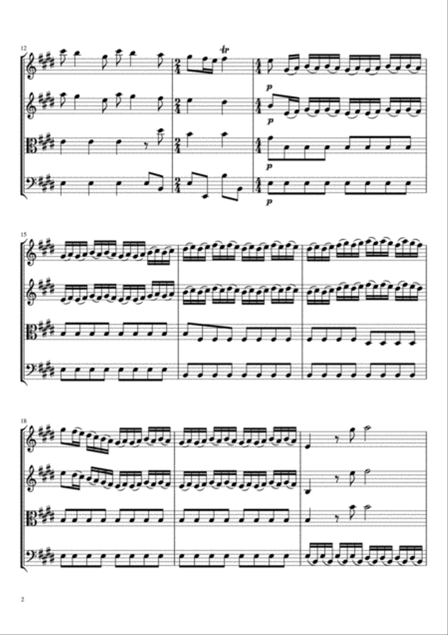 The Four Seasons, Spring, First Movement String Quartet scores gallery preview page 3