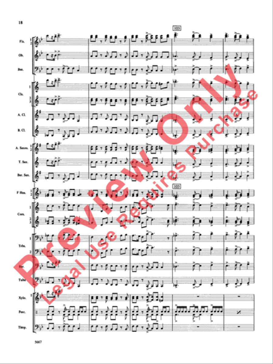 Jackson Lake Overture Concert Band scores gallery preview page 19
